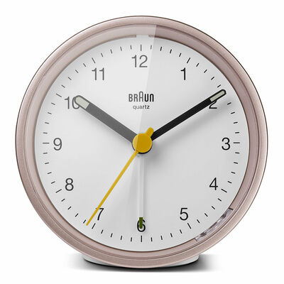 BRAUN BC12PW PEMBE-BEYAZ KLASİK ANALOG ALARMLI MASA SAATİ