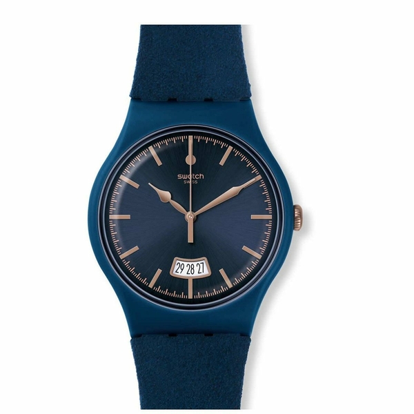 Swatch Suon400 Lacivert Deri Kol Saati