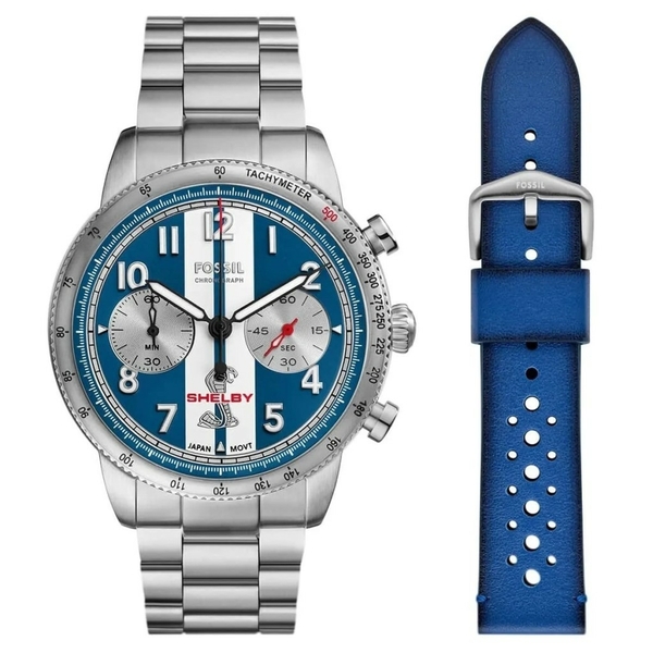 Fossil FLE1209SET Shelby X Fossil Grand Tourer Limited-Edition Erkek Kol Saati Ve Yedek Kordon