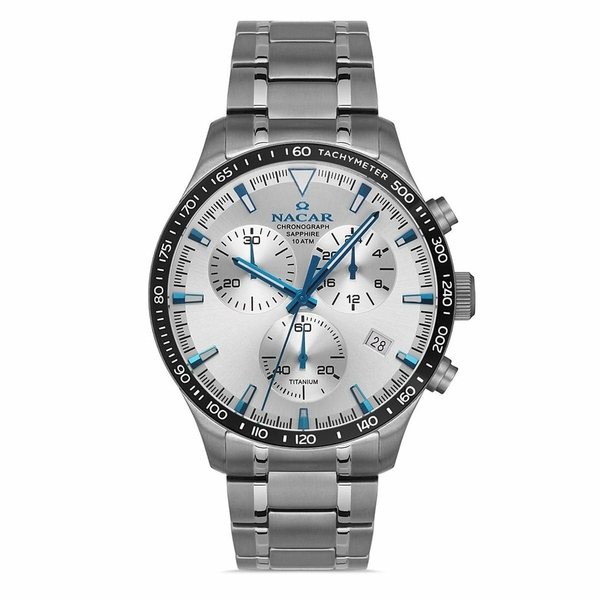 Nacar Nc34-25B019-Tslm 44Mm.titanyum Erkek Kol Saati Safir Cam
