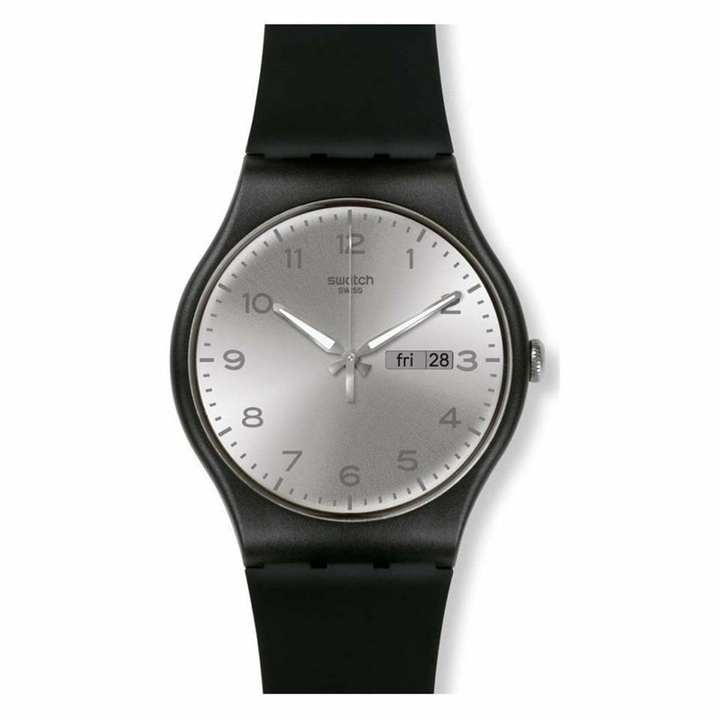 Swatch Suob717 Siyah Plastik Silikon Kol Saati