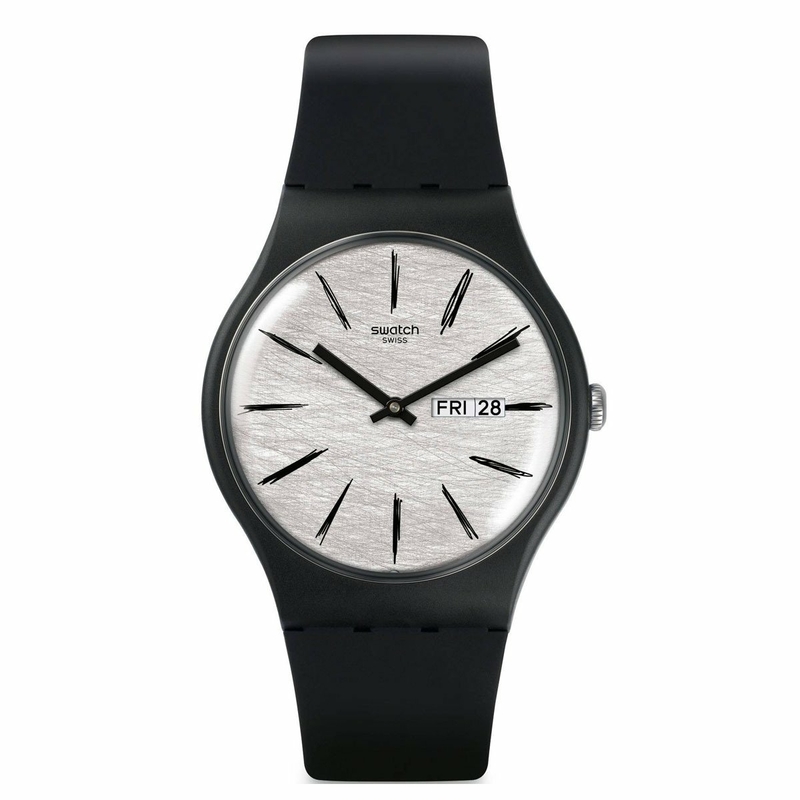 Swatch Suob726 Siyah Plastik Silikon Kol Saati