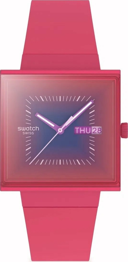 Swatch SO34R700 Squarely Berry Kol Saati