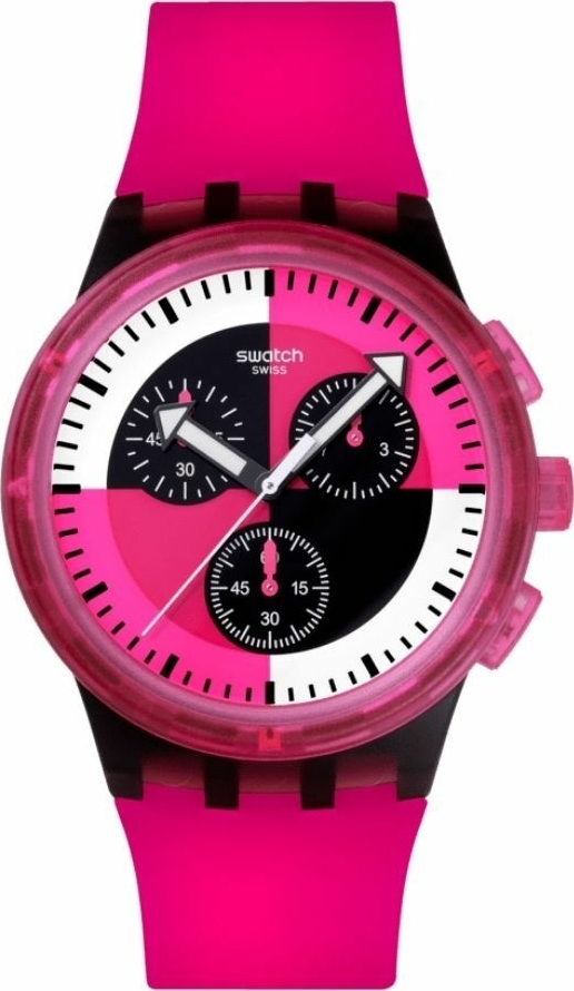 Swatch Fuchsia Lines Unisex Kol Saati SUSB110
