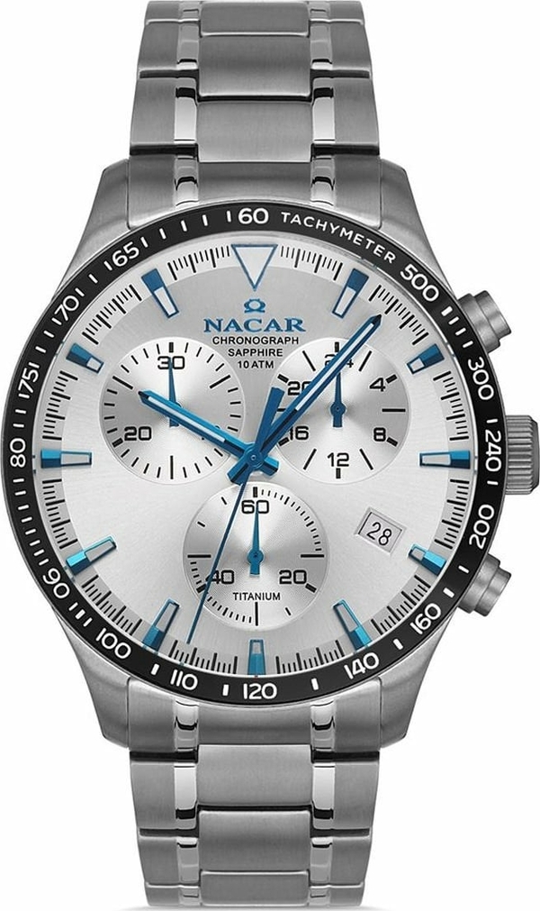 Nacar Nc34-25B019-Tslm 44Mm.titanyum Erkek Kol Saati Safir Cam