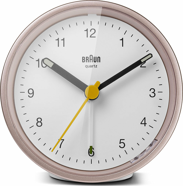 BRAUN BC12PW PEMBE-BEYAZ KLASİK ANALOG ALARMLI MASA SAATİ