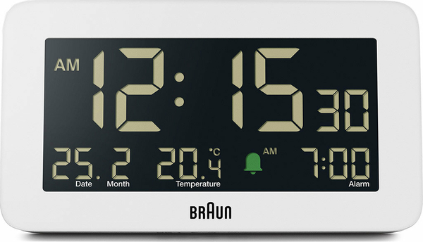 BRAUN BC10W BEYAZ DİJİTAL ALARMLI MASA SAATİ